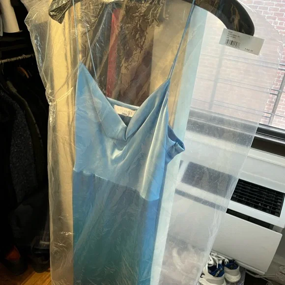 NWT Intermix Paris Silk Cowl-Neck Midi Dress - Picture 4 of 9